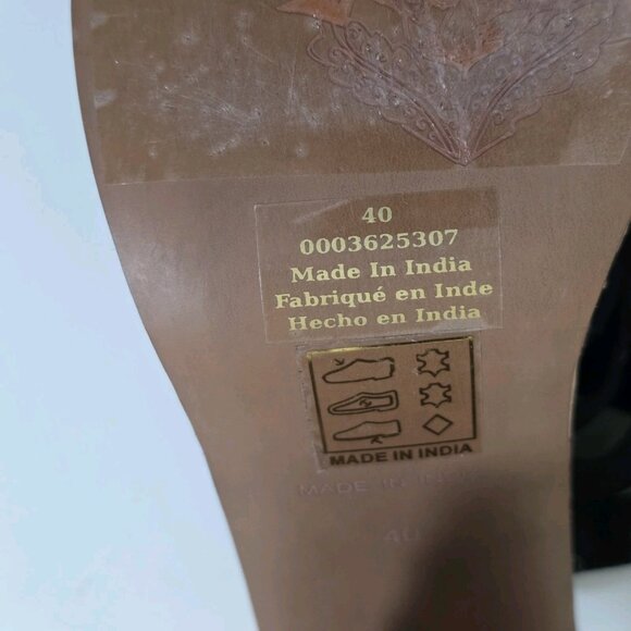 Free People Lisbon Clogs Womens 40 Chunky Cork Platform Suede Floral Embroidery - Picture 13 of 16